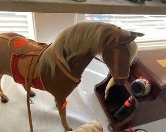 child's toy horse--real horsehair