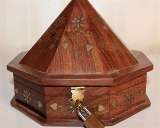 Vintage Teak Trinket Box