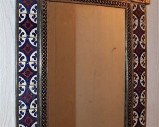 Vintage Tile Framed Mirror