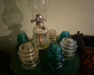 Antique Lantern and Insulators
