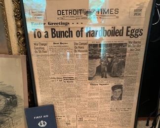 Vintage Paper Memorabilia including Detroit Times Newspaper 