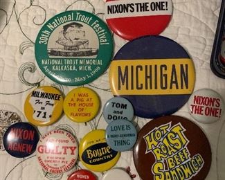 Vintage Pins, Michigan, Nixon, 1966 Trout Festival Kalkaska