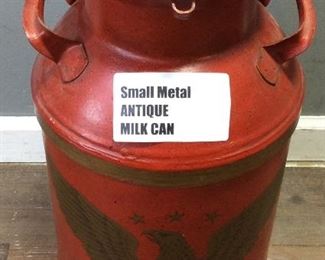 ANTIQUE RED MILK CAN WITH EAGLE