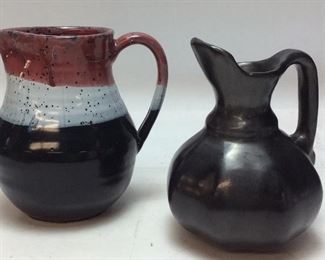 PAIR OF POTTERY PITCHERS