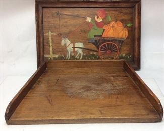 ANTIQUE DOUGH BOARD, WOOD PAINTING