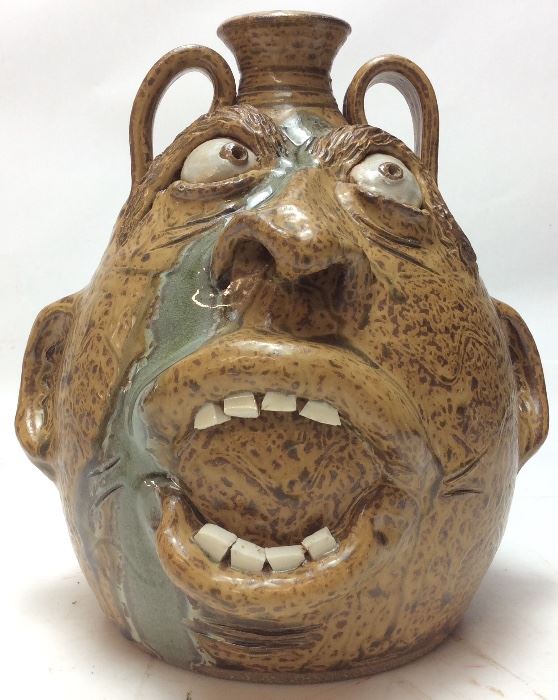 TERRY KING FACE JUG POTTERY, 9H, 2007