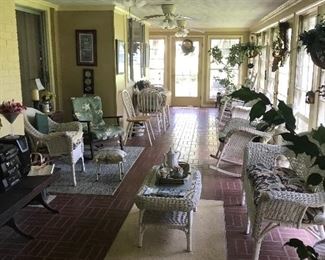 Love this long sunroom and decor. 