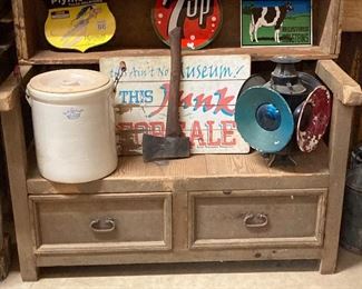 #5 Crock With Original Handles and RR Lighting