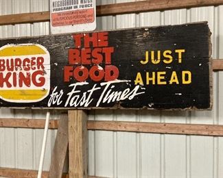 Original Wood Burger King Sign