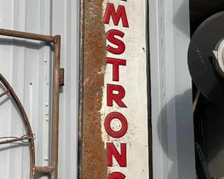 72" x 18" Armstrong sign, metal, Patina  