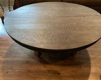 Purchased at a liquidation sale at the Brookhaven Butterfield Mansion.  Was a originally a Dining Room Table but was cut down to make a Large Coffee Table  
