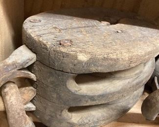 Large Heavy Wood  Pulley