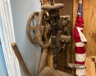 Antique VERY OLD Drill Press, Wall Mount