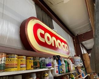 Lighted Conoco one sided sign.  Nice and Bright