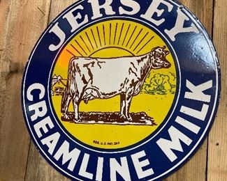 30 Inch Porcelain Sign, Not Original, Double Sided, Clean as a whistle