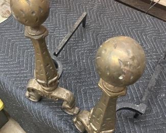 Pair of Brass Andirons 