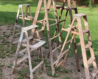 Vintage Ladders of Different Heights