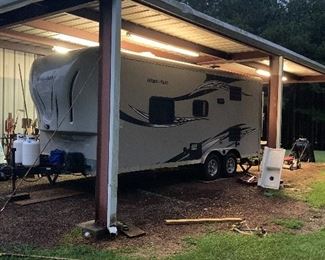 18' Work and Play RV, Sleeps 3, 2014 in great shape, for sale at the Estate Sale.  ....bids will be taken starting on Friday the 22nd beginning at $12,000,  then opened at noon on Saturday, we asked that it be removed  by 6:00,  PM.  that day, Saturday....Trailer hitch and multiple items included.