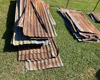 Different lengths of old tin for decoration