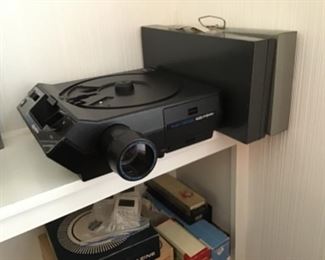 Two Slide projectors and lots of slides