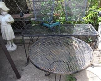 Wrought Iron Bench and Table