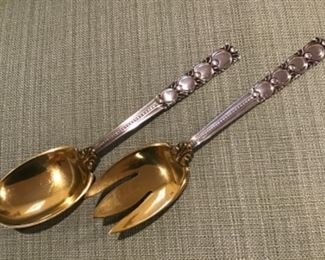 Exceptional Sterling Tiffany Salad Set, large and heavy