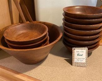 Burl Black Walnut Salad bowl set 
