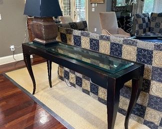 Glass Top Hall Table by Swaim