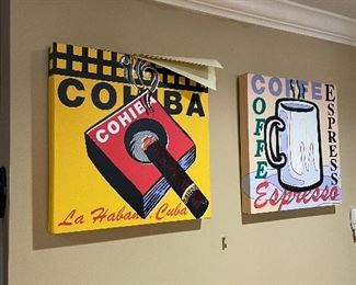 Cohiba Cigar Themed Painting with COA