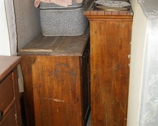 Cool 1800's Step Back Spoon Carved Cupboard - See Next Picture!