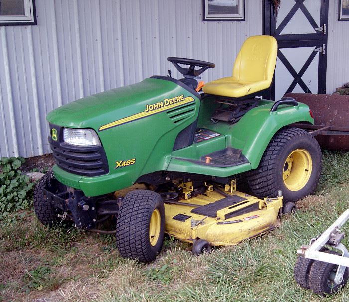 Nice John Deere X485 WITH MOWER, Snowblower Hay Rake Trailer & MUCH MORE!!!!!