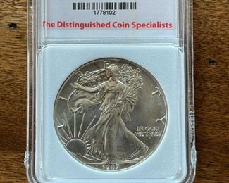 1987 MS70 Graded Silver American Eagles