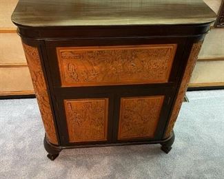 Hand Carved Chinese Teakwood Cocktail / Dry Bar