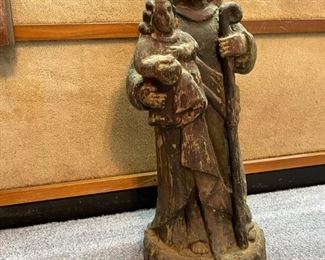 Hand Carved Antique Saint / Moses