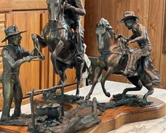 Bronze Sculpture "Come and Get It" by SNELL JOHNSON - Replica of Double Life Size for Town of Rawhide