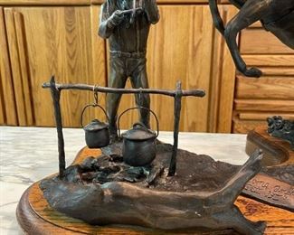 Bronze Sculpture "Come and Get It" by SNELL JOHNSON - Replica of Double Life Size for Town of Rawhide