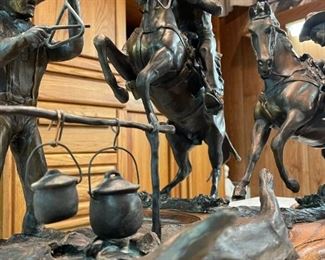 Bronze Sculpture "Come and Get It" by SNELL JOHNSON - Replica of Double Life Size for Town of Rawhide