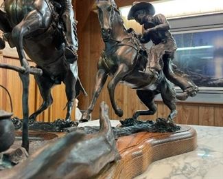 Bronze Sculpture "Come and Get It" by SNELL JOHNSON - Replica of Double Life Size for Town of Rawhide