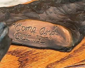 Bronze Sculpture "Come and Get It" by SNELL JOHNSON - Replica of Double Life Size for Town of Rawhide