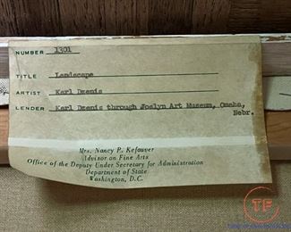 KARLIS DZENIS - 1960s Abstract Oil Painting on Canvas (49" x 40") - "Landscape" (Exhibited at Joslyn Art Museum and in the Art In Embassies Program)