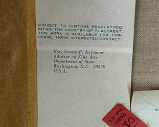 KARLIS DZENIS - 1960s Abstract Oil Painting on Canvas (49" x 40") - "Landscape" (Exhibited at Joslyn Art Museum and in the Art In Embassies Program)