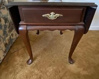 Ethan Allen Cherry Drop Leaf Side Table 