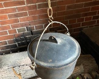 Cast iron fireplace pot