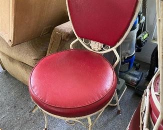 Cast iron & vinyl chairs
