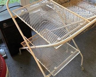 metal bar cart, patio