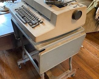 electric typewriter & vintage metal typewriter drop-leaf stand