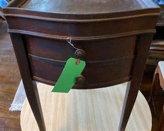 vintage end table with drawer