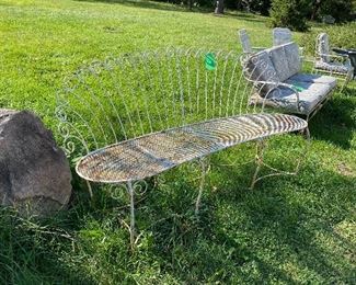 Vintage metal bench