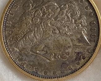 1900 Morgan Silver Dollar watch fob