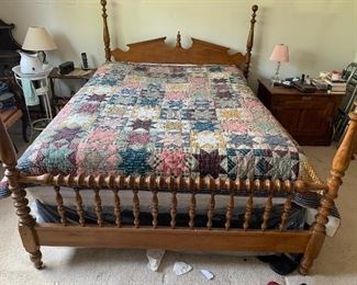 Lovely quilt and full size spindle bed